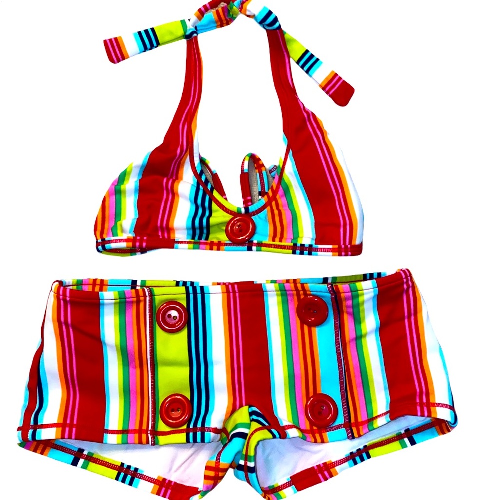 👙Submarine Boy Cut Multi Stripe & Halter bikini
